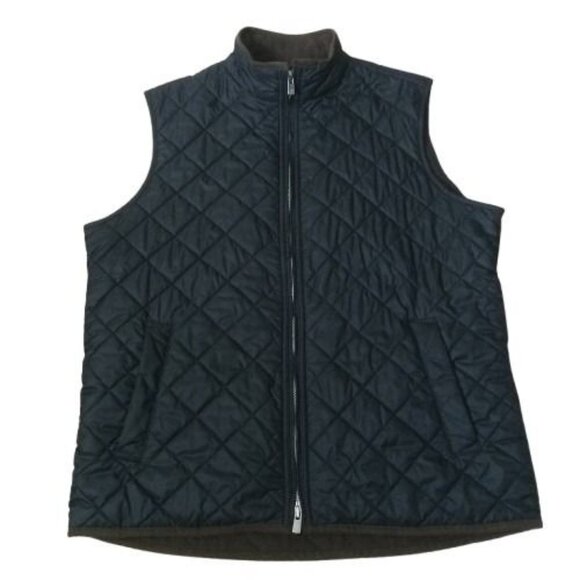 PETER MILLAR | Mens Navy Blue And Brown Hudson Lightweight Quilted Winter Vest M - Picture 2 of 15